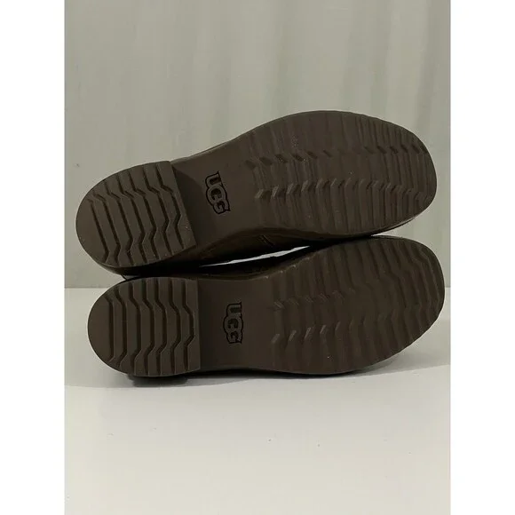 UGG Ashbury Boots Women's 9 Brown Leather Waterproof Lace-Up Wool Lined Combat - Picture 9 of 12